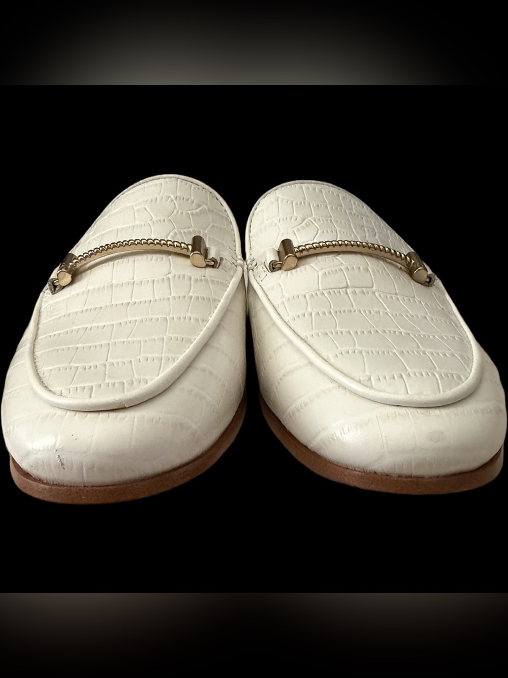Sam Edelman Laurna White Crocodile Embossed Finish Mules Women’s Size 5.5 NWT - Picture 10 of 10